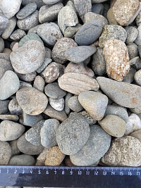 Kamenclub.ru: Галька речная окат (пестрая) фр. 20-40 мм. купить  в Новокузнецке галька речная пестрая, серая, серые оттенки галька речная окатанная округлая 5000 руб/т   фото КАМЕНЬ КЛУБ