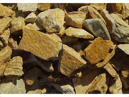 Kamenclub.ru: Щебень крошка желтый (ЗЛАТОЛИТ) фр. 5-10 мм.  купить в Новокузнецке мрамор золотистый, бежевый, желтый каменная ландшафтная декоративная крошка здатолита 8500 руб/т   фото КАМЕНЬ КЛУБ