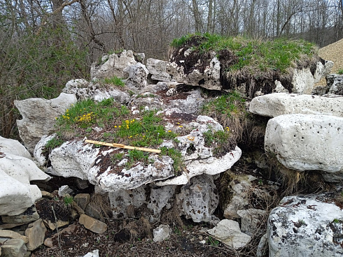 Kamenclub.ru: Выветренный известняк со мхом фр. 100-500 мм.  купить в Новокузнецке известняк серый белый зеленый валун известняковый крупный 10000 руб/т   фото КАМЕНЬ КЛУБ