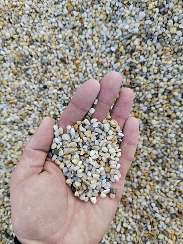 фото Галька крымская жемчужная фр. 3-5 мм. купить в Новокузнецке  в интернет-портале КАМЕНЬ КЛУБ