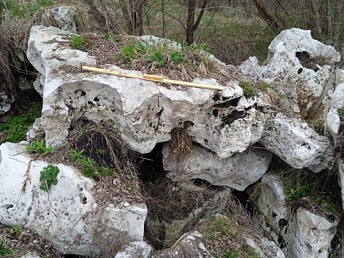 Kamenclub.ru: Выветренный известняк со мхом фр. 100-500 мм.  купить в Новокузнецке известняк серый белый зеленый валун известняковый крупный 10000 руб/т   фото КАМЕНЬ КЛУБ